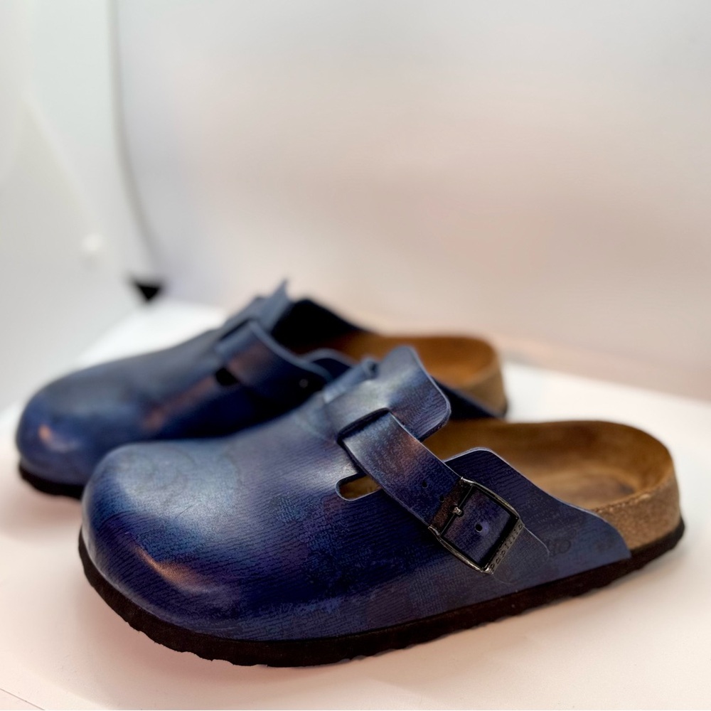 Birkenstock Papillio women’s Navy Pattern Boston Clog Size: 38 - Picture 2 of 7